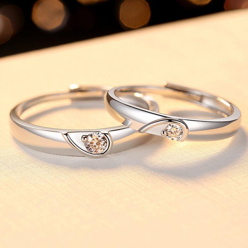 Buy Adjustable Couple Rings for lovers in Silver valentine gift & proposal  ring Online at Low Prices in India - Paytmmall.com
