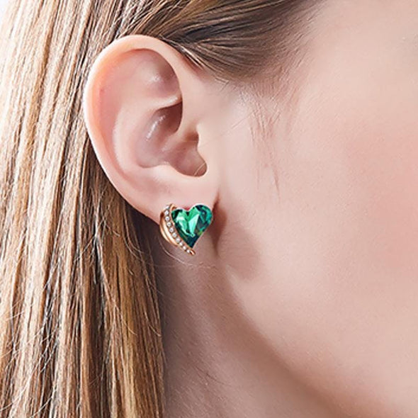 Heart Earrings With Stones - jolics