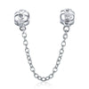 Heart Link 925 Sterling Silver Bracelet Safety Chain Charm - jolics