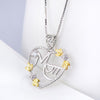 Heart Pendant Necklace With Flowers - jolics