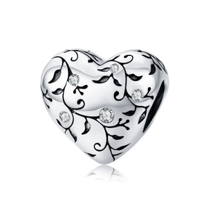 Heart Shape 925 Sterling Silver Bead Charm - jolics