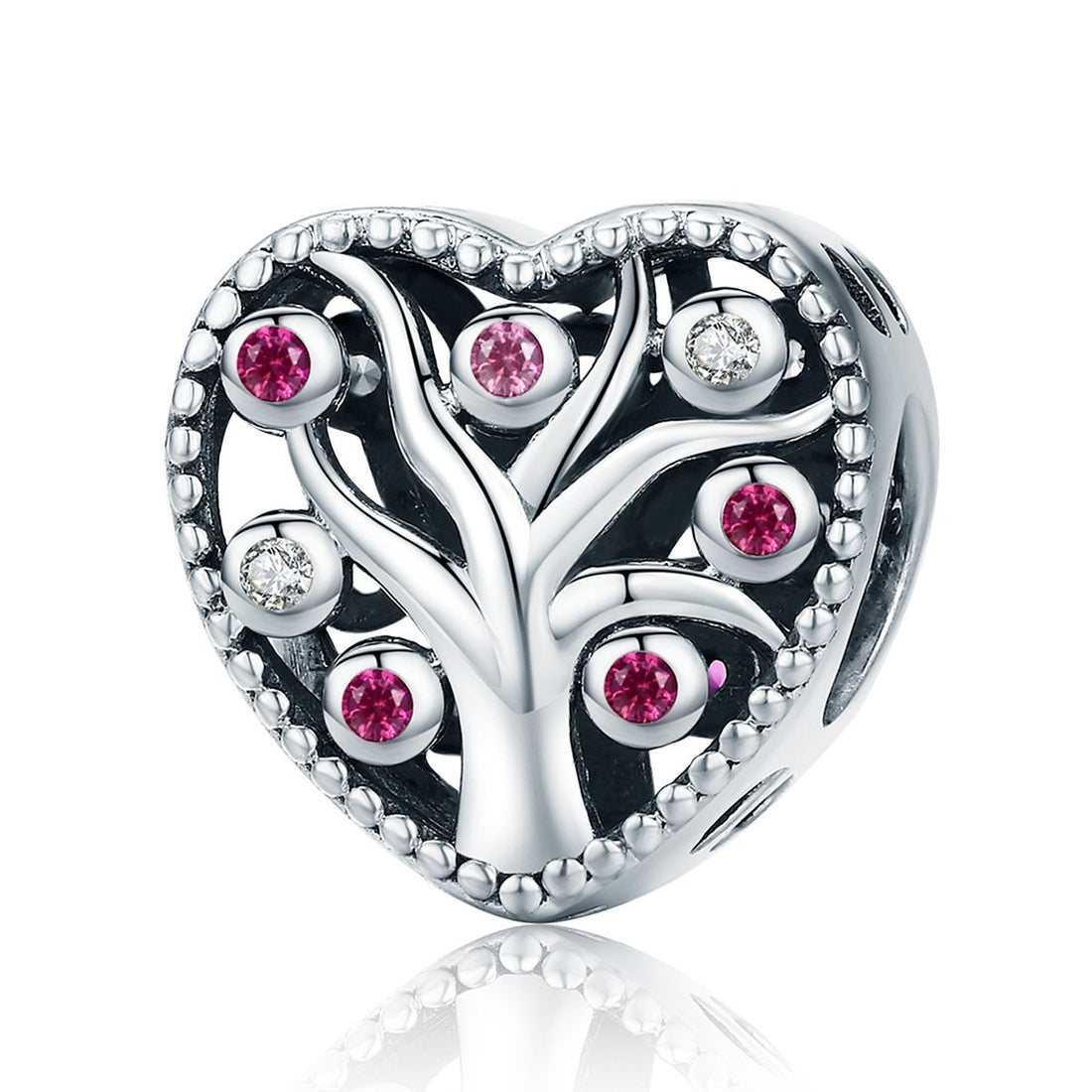 Heart Shape Tree 925 Sterling Silver Charm - jolics