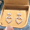 Heart Style Princess Cut 925 Sterling Silver Drop Earrings - jolics
