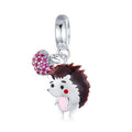 Hedgehog 925 Sterling Silver Dangle Charm - jolics