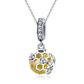 Honeycomb 925 Sterling Silver Dangle Charm - jolics