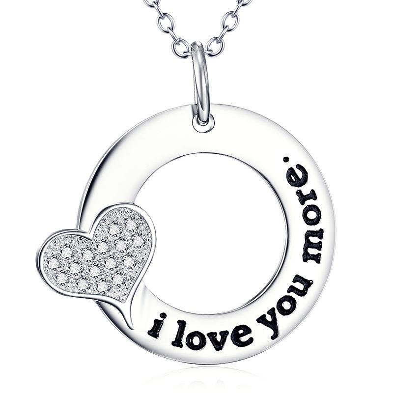 I Love You More With Heart- Circle Pendant Necklace - jolics