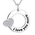 I Love You More With Heart- Circle Pendant Necklace - jolics