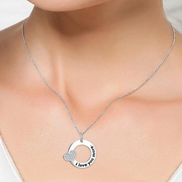 I Love You More With Heart- Circle Pendant Necklace - jolics
