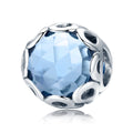 Infinity Blue 925 Sterling Silver Glass Bead Charm - jolics