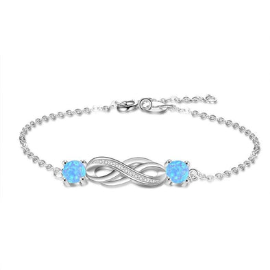 Infinity Blue Opal Silver Bracelet - jolics