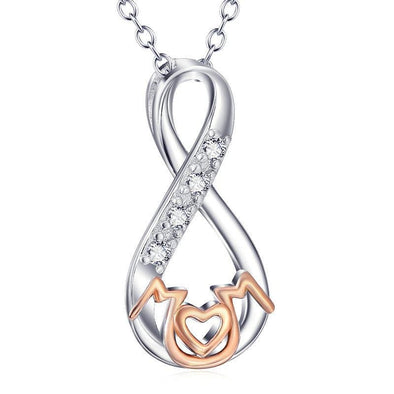Infinity Pendant Necklace With Stones - jolics
