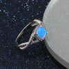Intertwined Opal Halo Ring With Purple Stones - jolics