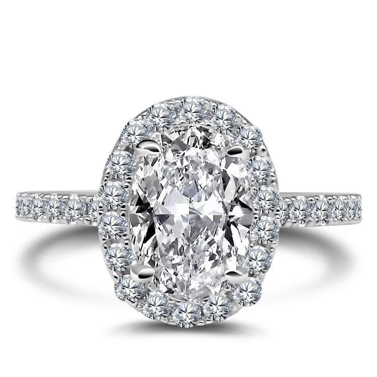 Jolics 3.5CT Oval Cut Halo Wedding & Engagement Ring - jolics