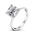 Jolics Asscher Cut Classic 925 Sterling Silver Ring - jolics