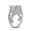 Jolics Cushion Cut Double Prong Sterling Silver Engagement Ring - jolics