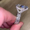 Jolics Handmade 12 CT Pear Silver Ring With Emerald Cut Eternity Band - jolics