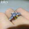 Jolics Handmade 1.5 CT Round Cut Sterling Silver Ring - jolics