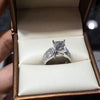 Jolics Handmade 4.0 CT Princess Cut Sterling Silver Engagement Ring JS0103 - jolics