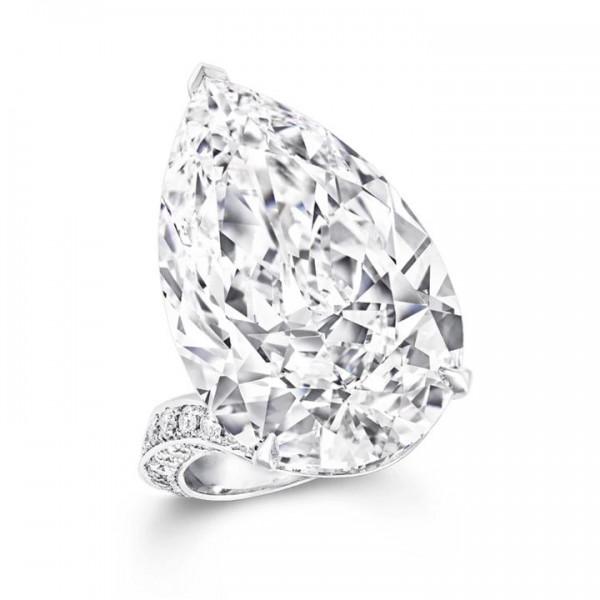 Jolics Handmade 4.5 CT Flawless Pear Cut Bypass Sterling Silver Ring JI0110 - jolics