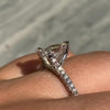 Jolics Handmade 4CT Pear Cut 925 Sterling Silver Engagement Ring - jolics