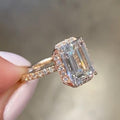 Jolics Handmade 7.0 CT 925 Sterling Rose Gold Cushion Cut Engagement Ring - jolics