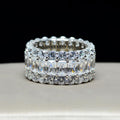 Jolics Handmade 7.6 CT Radiant Eternity Sterling Silver Band Ring - jolics