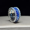 Jolics Handmade 7.8 CT Blue Sapphire Eternity Ring Band - jolics