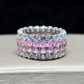 Jolics Handmade 7.8 CT Garnet Eternity Wedding Ring Band - jolics