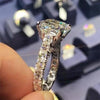 Jolics Handmade 9.5 CT Asscher Cut Sterling Silver Engagement Ring - jolics