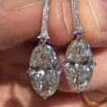 Jolics Handmade 9.5CT Oval Cut 925 Sterling Silver Earrings - jolics