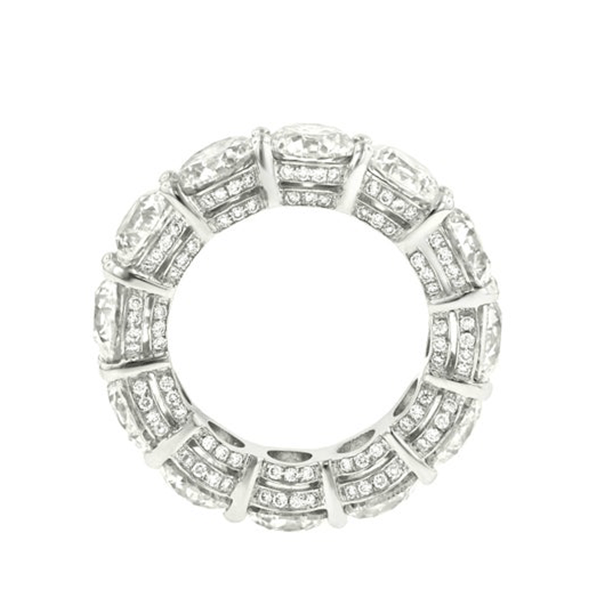 Jolics Handmade Double Under Halo Round Eternity Wedding Band - jolics