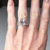 Jolics Handmade Emerald Cut 925 Sterling Silver Engagement Set Ring - jolics