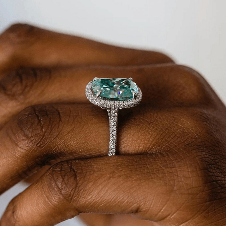Oval Cut Paraiba Tourmaline Engagement Ring from Black Diamonds New York
