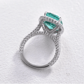 Jolics Handmade Halo Cushion Cut Paraiba Tourmaline Engagement Ring - jolics