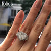 Jolics Handmade Heart Cut 925 Sterling Silver Engagement Ring - jolics