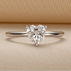 Jolics Handmade Heart Cut Moissanite Sterling Silver Engagement Ring - jolics