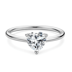 Jolics Handmade Heart Cut Moissanite Sterling Silver Engagement Ring - jolics