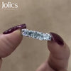Jolics Handmade Multi Cut Sterling Silver Wedding Band JS0260SR - jolics