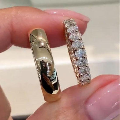 Jolics Handmade Opal Cut 925 Sterling Silver Engagement Set Ring - jolics