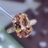 Jolics Handmade Opal Cut Halo 925 Sterling Silver Engagement Ring - jolics