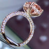 Jolics Handmade Opal Cut Halo 925 Sterling Silver Engagement Ring - jolics