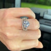 Jolics Handmade Opal Cut Halo 925 Sterling Silver Party & Engagement Ring - jolics