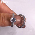 Jolics Handmade Oval 1.5ct Ring with a Half-Pave Band - jolics