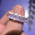 Jolics Handmade Princess Cut Eternity Wedding Band - jolics