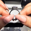 Jolics Handmade  Princess Cut Halo 925 Sterling Silver Classic Party Engagement Ring - jolics