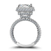 Jolics Handmade Princess Cut Halo 925 Sterling Silver Engagement Ring - jolics
