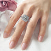 Jolics Handmade Princess Cut Halo 925 Sterling Silver Engagement Ring - jolics