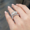 Jolics Handmade Princess Cut Three Stone 925 Sterling Silver Party & Engagement Ring - jolics