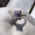 Jolics Handmade Radiant Cut 925 Sterling Silver Classic Party Anniversary Ring - jolics