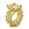Jolics Handmade Radiant Cut Golden Silver Colors 925 Sterling Silver Party & Engagement Ring JS0502 - jolics